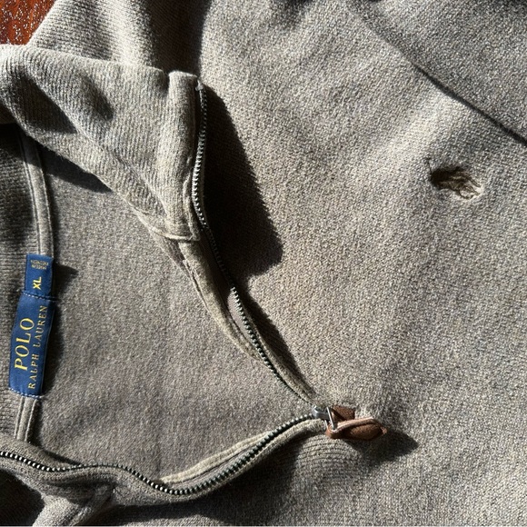 Polo Ralph Lauren Tan Quarter Zip Vintage Sweater - Picture 2 of 2